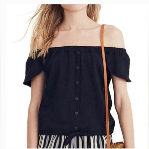 Madewell Texture and Thread Off The Shoulder Top. Size S